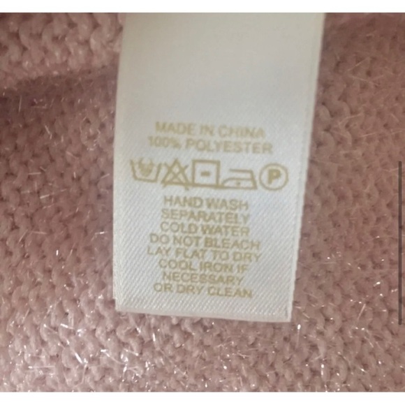 $298 Kate Spade Sz XS Blush Pink Fuzzy Iridescent Shimmer Turtleneck Sweater - Picture 8 of 9